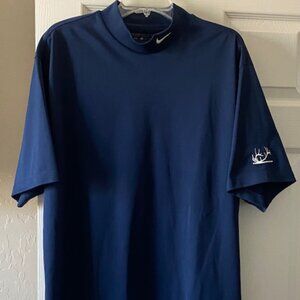 Nike Golf Dri-Fit Navy Blue Short Sleeve Shirt (XL)